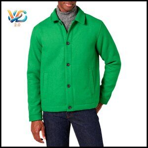 Men's Wool Blend Bomber Jacket Relaxed Fit Cold Weather Style